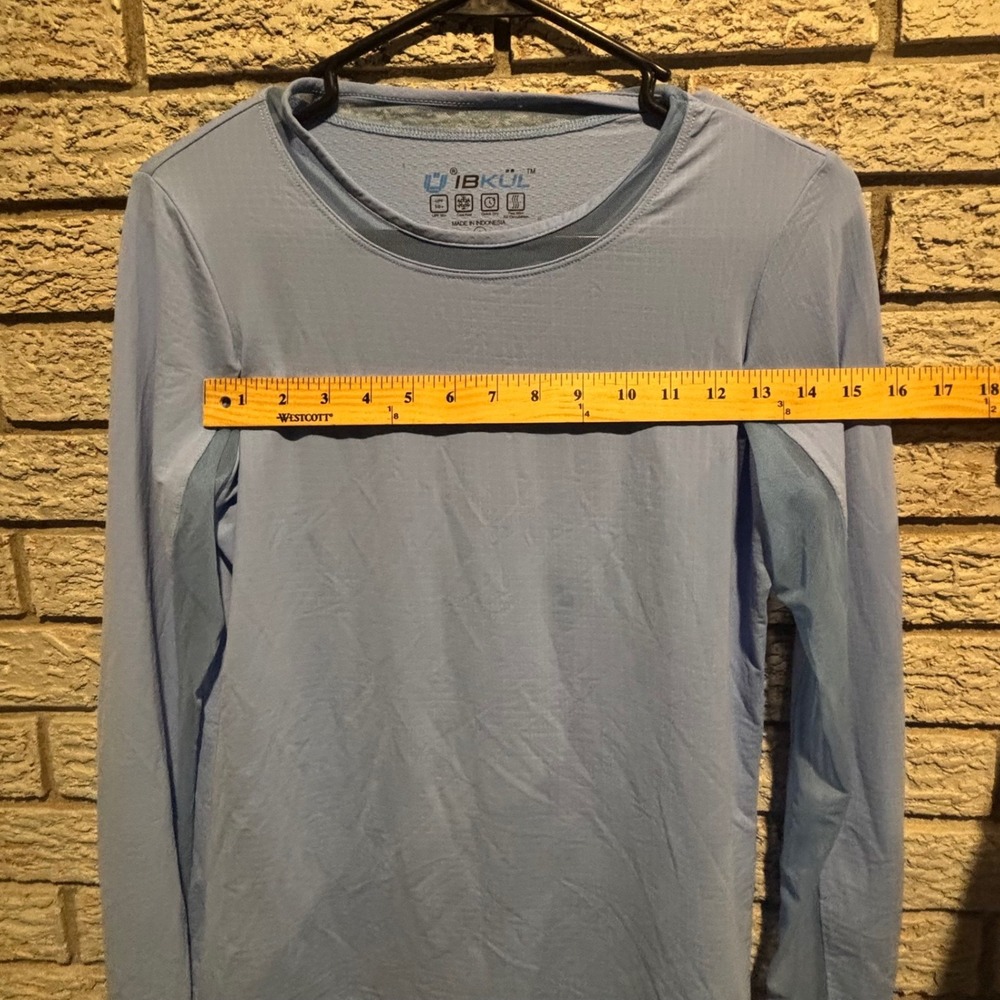IBKUL Womens Long Sleeve Sun Shirt UPF 50+ Cooling Blue Mesh S - Picture 4 of 7